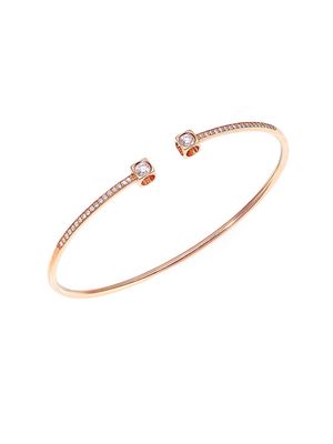 Women's Le Cube Diamant 18K Rose Gold & Diamond Medium Cuff - Rose Gold - Size 16 - Rose Gold - Size 16