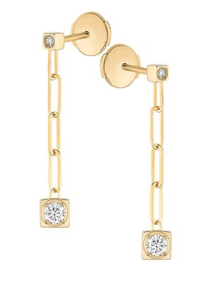 Women's Le Cube Diamant 18K Yellow Gold & Diamond Drop Earrings - Gold - Gold