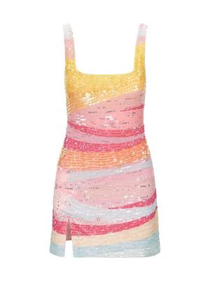 Women's Le Sable Beaded Minidress - Sunset - Size Large