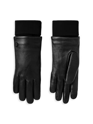 Women's Leather Gloves - Black Noir - Size Medium