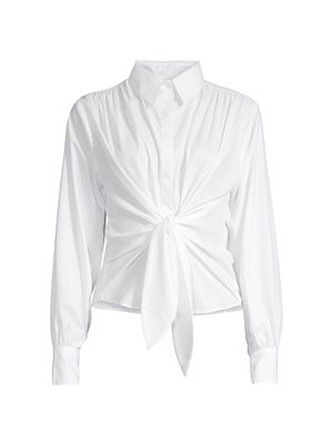 Women's Lee Tie-Front Shirt - White - Size Small - White - Size Small