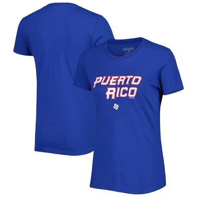 Women's LEGENDS Royal Puerto Rico Baseball 2023 World Baseball Classic Country T-Shirt