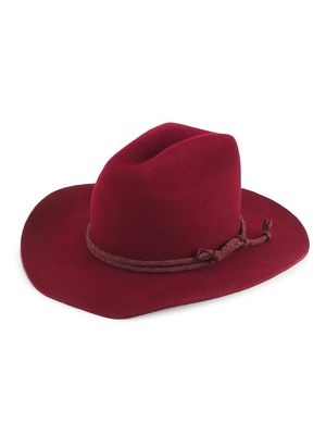 Women's Lenny Wool Cowboy Hat - Burgundy - Size Small - Burgundy - Size Small