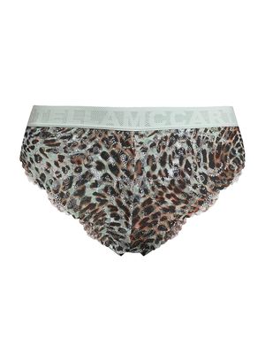 Women's Leopard Lace Bikini Briefs - Mint Black - Size Small - Mint Black - Size Small