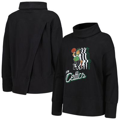 Women's Levelwear Black Boston Celtics Sunset Pullover Sweatshirt