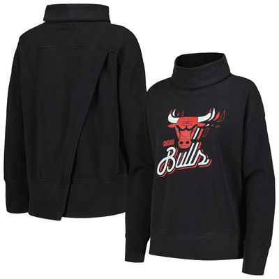 Women's Levelwear Black Chicago Bulls Sunset Pullover Sweatshirt