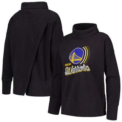 Women's Levelwear Black Golden State Warriors Sunset Pullover Sweatshirt