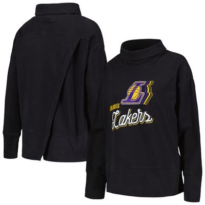 Women's Levelwear Black Los Angeles Lakers Sunset Pullover Sweatshirt