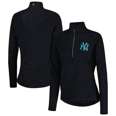 Women's Levelwear Black New York Yankees Energy Quarter-Zip Jacket