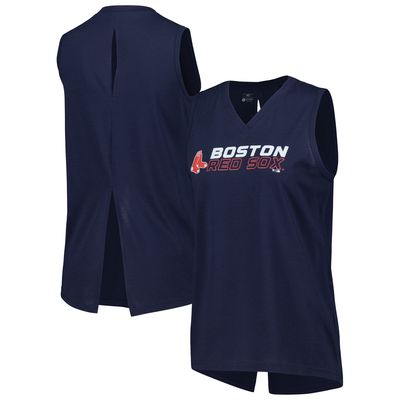 Women's Levelwear Navy Boston Red Sox Paisley Chase V-Neck Tank Top