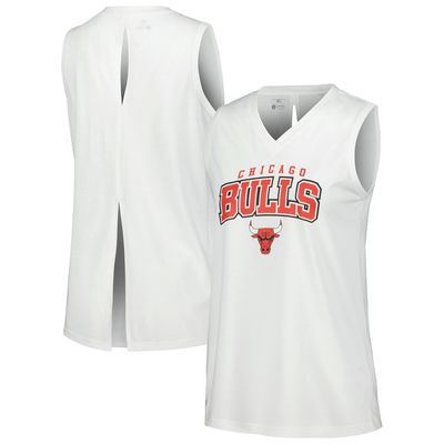 Women's Levelwear White Chicago Bulls Paisley Peekaboo Tank Top