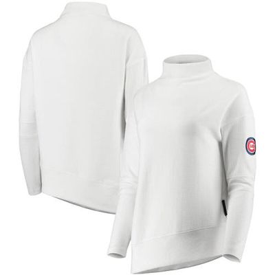 Women's Levelwear White Chicago Cubs Lana Mock Neck Pullover Sweatshirt