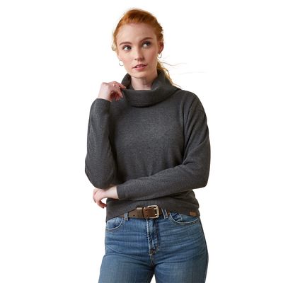 Women's Lexi Sweater in Charcoal Cotton/Spandex, Size: XS by Ariat