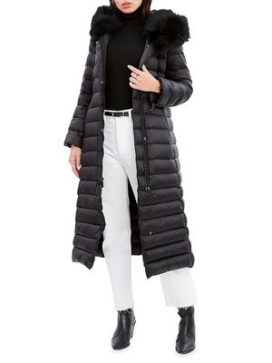 Women's Lexie Long Down Puffer Coat - Black - Size XS