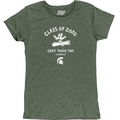 Women's Life is Good Heather Green Michigan State Spartans Graduation Class of 2020 Diploma T-Shirt