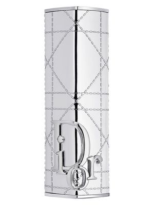 Women's Limited-Edition Dior Addict Shine Refillable Lipstick Couture Case - Silver Cannage