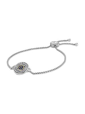 Women's Little Luxuries Sterling Silver, 18K Yellow Gold, & Multi-Stone Evil Eye Charm Bracelet - Silver
