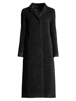 Women's Long Alpaca Coat - Charcoal - Size 4