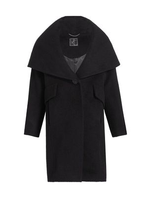 Women's Lori Cape-Hood Cocoon Coat - Black - Size Large