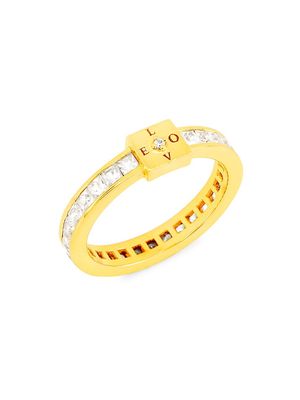 Women's Love Defined 2.0 18K Gold-Plate & Cubic Zirconia Love Letter Ring - Size 7 - Gold - Size 7