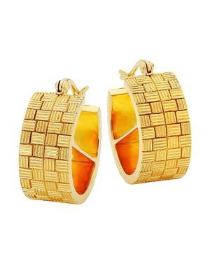 Women's Love Defined 2.0 18K Gold-Plated Woven Bar Hoop Earrings - Gold