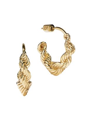 Women's Lucia Goldtone Sterling Silver Large Twisted Rope Hoop Earrings - Gold - Gold - Size Large