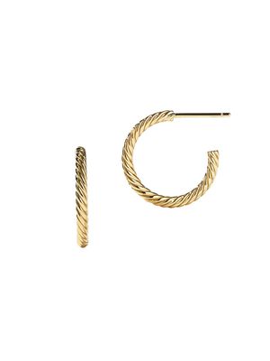 Women's Lucia Goldtone Sterling Silver Medium Rope Hoop Earrings - Gold - Gold - Size Medium