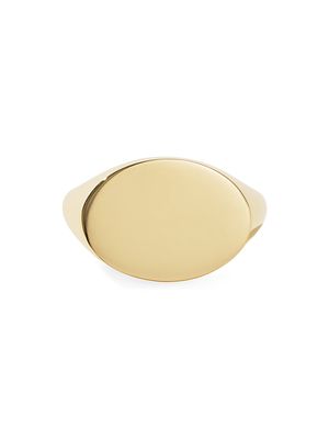 Women's Lucia Melrose Goldtone Sterling Silver Signet Ring - Gold - Size 5 - Gold - Size 5