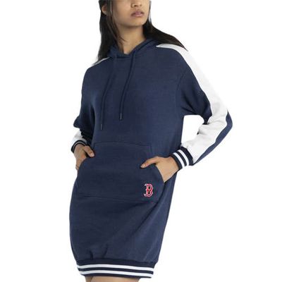 Women's Lusso Navy Boston Red Sox Mara Tri-Blend Hoodie Dress