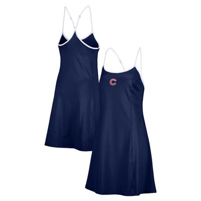 Women's Lusso Navy Chicago Cubs Nakita Strappy Scoop Neck Dress