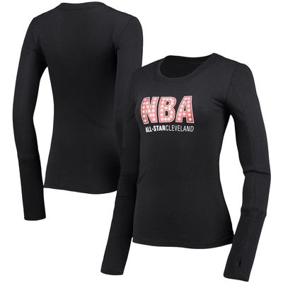 Women's Lusso Style Black 2022 NBA All-Star Game Lizzie Long Sleeve T-Shirt