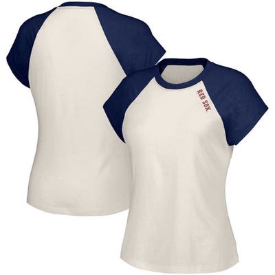 Women's Lusso White Boston Red Sox Nikki Raglan T-Shirt