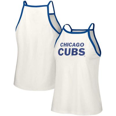 Women's Lusso White Chicago Cubs Nadine Halter Tank Top