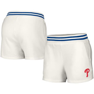 Women's Lusso White Philadelphia Phillies Maeg Tri-Blend Pocket Shorts