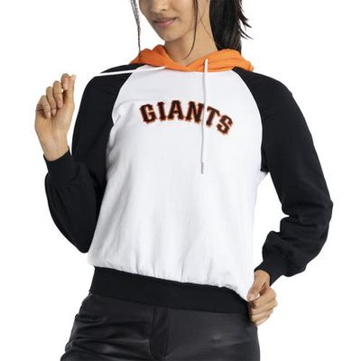 Women's Lusso White San Francisco Giants Marlowe Tri-Blend Raglan Pullover Hoodie