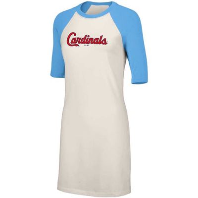 Women's Lusso White St. Louis Cardinals Nettie Raglan Half-Sleeve Tri-Blend T-Shirt Dress