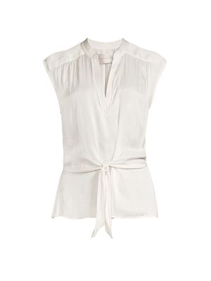 Women's Madsen Sleeveless Tie Waist Top - Blanca White - Size XS