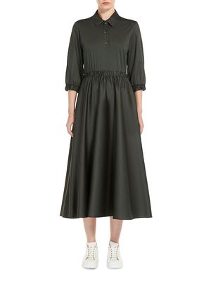 Women's Maggio Cotton-Blend Jersey Midi-Dress - Dark Green - Size Medium