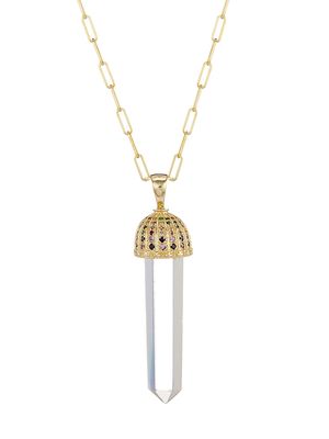Women's Magic Cupola 14K Yellow Gold, Crystal, & Sapphire Pendant Necklace - Yellow Gold - Size 24 - Yellow Gold - Size 24