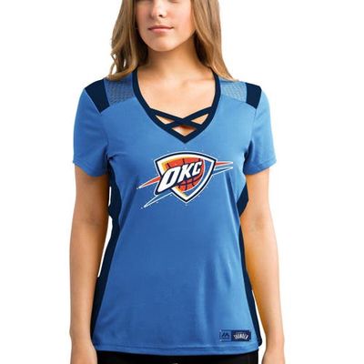Women's Majestic Blue/Navy Oklahoma City Thunder Draft Me V-Neck T-Shirt