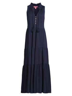 Women's Malone Cotton Maxi Dress - True Navy - Size Large