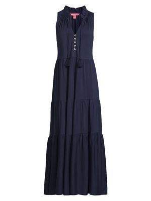 Women's Malone Cotton Maxi Dress - True Navy - Size XL