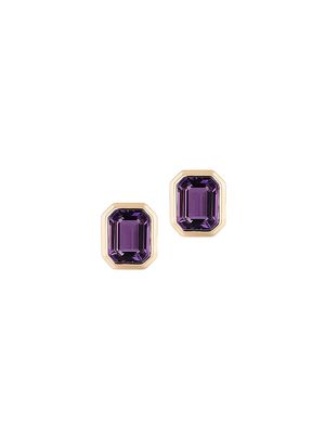 Women's Manhattan 18K Gold & Amethyst Stud Earrings - Purple - Purple