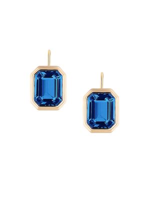 Women's Manhattan 18K Gold & Blue Topaz Drop Earrings - Blue - Blue