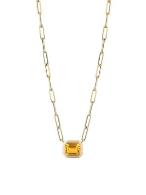 Women's Manhattan 18K Gold & Citrine Pendant Necklace - Yellow Gold - Yellow Gold