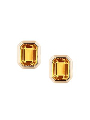 Women's Manhattan 18K Gold & Citrine Stud Earrings - Yellow - Yellow