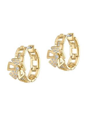 Women's Marcella 18K Yellow Gold & 0.20 TCW Diamond Chain Huggie Hoop Earrings - Yellow Gold