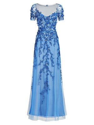 Women's Margaret Embellished Gown - Cornflower Blue - Size 2