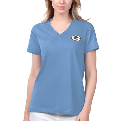 Women's Margaritaville Blue Green Bay Packers Game Time V-Neck T-Shirt