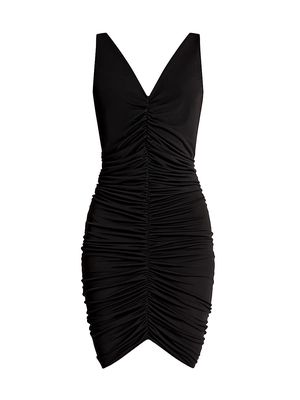 Women's Matte Jersey Ruched Minidress - Black - Size 0